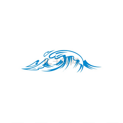 海水飞溅孤立抽象的海浪符号汹涌