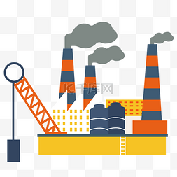 工业污染图片_天然气能源工业燃料排放扁平风