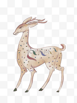 手绘敦煌神兽瑞兽动物神话九色鹿