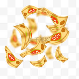 纸币金币图片_漂浮纸币金币飞舞金钱钞票