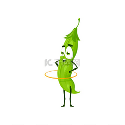 呼啦圈图片_豌豆蔬菜卡通人物运动和健身方面