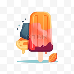 冰糕绘画绘画图片_夏日清凉果味冰糕