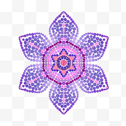 曼陀罗波点紫色花形图案