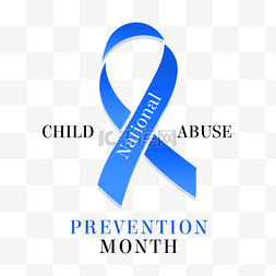 世界预防虐待儿童日抽象蓝丝带插