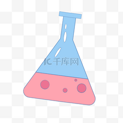 玻璃液体图片_玻璃三角量杯粉色液体科学教育元