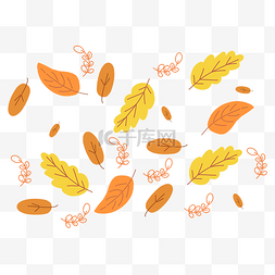秋季植物底纹图片_秋天秋季泛黄叶子底纹