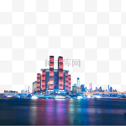 祝福来喽图片_来福士夜景夜晚建筑物建筑静物