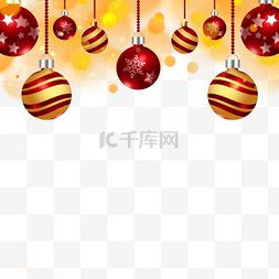 2022海报金色图片_圣诞节光效红色装饰球