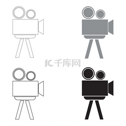 电视和电影图片_Cinematograph 黑色和灰色颜色设置图