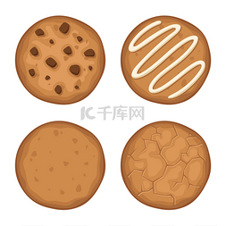 桃酥饼干详情页图片_组的饼干。矢量图.