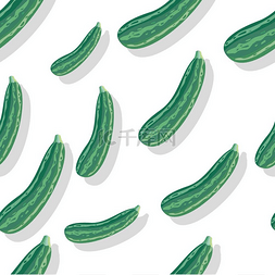 绿色南瓜图片_条纹西葫芦矢量无缝图案平面样式