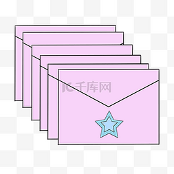 复古紫色徽章图片_邮件五角星紫色图片绘画图案