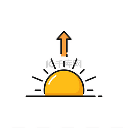 天气时间图标图片_日出，天气预报太阳图标，颜色轮