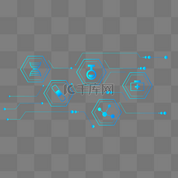 蓝色霓虹科技感标题框图片_医疗医药生物科技