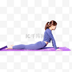 高级亚麻瑜伽垫图片_瑜伽垫练瑜伽的女性