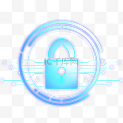 蓝色安全图片_科技安全锁子