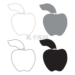 新鲜蔬果标志图片_Apple 黑灰配色图标.. Apple 黑灰配色