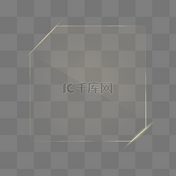 几何图片_发光透明玻璃金色边框