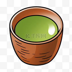 茶叶背景插画图片_茶水杯子陶瓷图片棕色绘画船