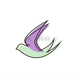 有翅膀的人图片_燕子张开翅膀孤立和平的象征。