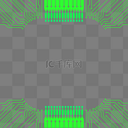 绿色线框荧光绿科技芯片高科技技