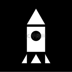 人造卫星图标图片_火箭它是白色图标.. 火箭它是白色