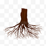 棕色树木根剪贴画