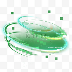 立体的电脑图片_故障毛刺抽象光效绿色