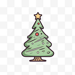 绘画风格图片_扁平风格简约圣诞树