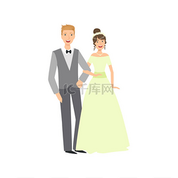 西装和婚纱图片_新娘和新郎新婚夫妇在传统绿色婚