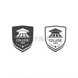 大学和学院学校标志设置矢量标志