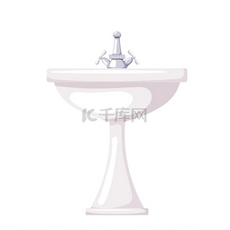 浴室雨珠图片_矢量图的白色背景上的陶瓷洗脸盆