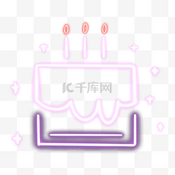 红色小蜡烛图片_紫色简约甜品线稿小蛋糕