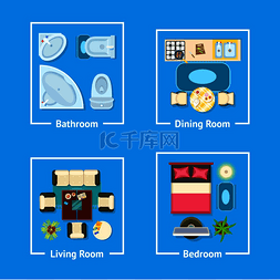 根据矢量图片_带家具的公寓计划根据浴室、餐厅