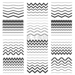 弯曲的线图片_锯齿形和波浪线图案集。