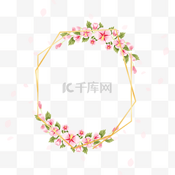 韩国木槿花图片_不规则金线韩国木槿花卉边框