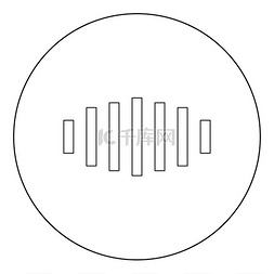 圆形矢量插图中的数字信号黑色图