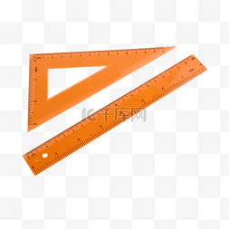 三角尺教育测量橙色