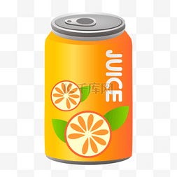 橙色的水果饮料易拉罐
