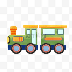 婴儿毛毯图片_绿色水彩婴儿儿童玩具火车