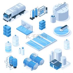 理发g工具图片_等距三维净水工业系统技术设施工