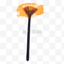 植物散花图片_黑色化妆刷刷子橙色粉末