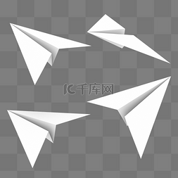 白色立体3d图片_白色3D立体纸飞机