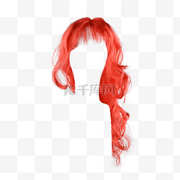 红色护理头部假发头发
