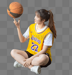 清新美女人像图片_美女打球运动员篮球比赛人像