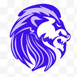 蓝色狮子图标背景