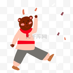 可爱卡通熊图片_谢肉节跳舞的可爱卡通熊