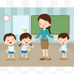 season图片_teacher and students in classroom