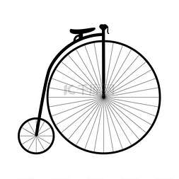 黑色经典图片_复古自行车黑色图标。