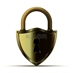禁止的图标图片_3逼真的闭合挂锁保护隐私的钢锁